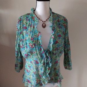 Notations tie front blouse.